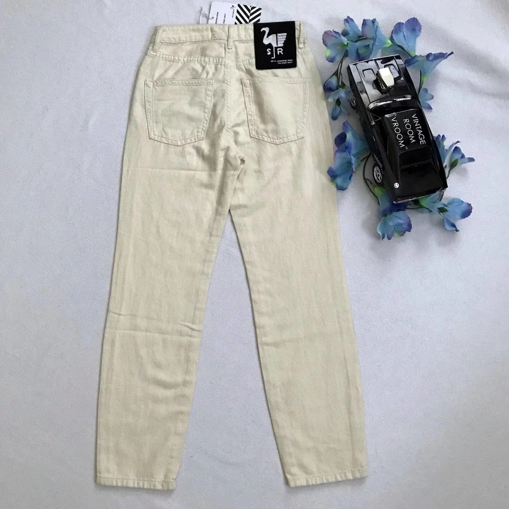 Free People Sandrine Rose NWT Cream Mid Rise Ankle Jeans Women 24 - Picture 5 of 9
